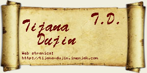 Tijana Dujin vizit kartica